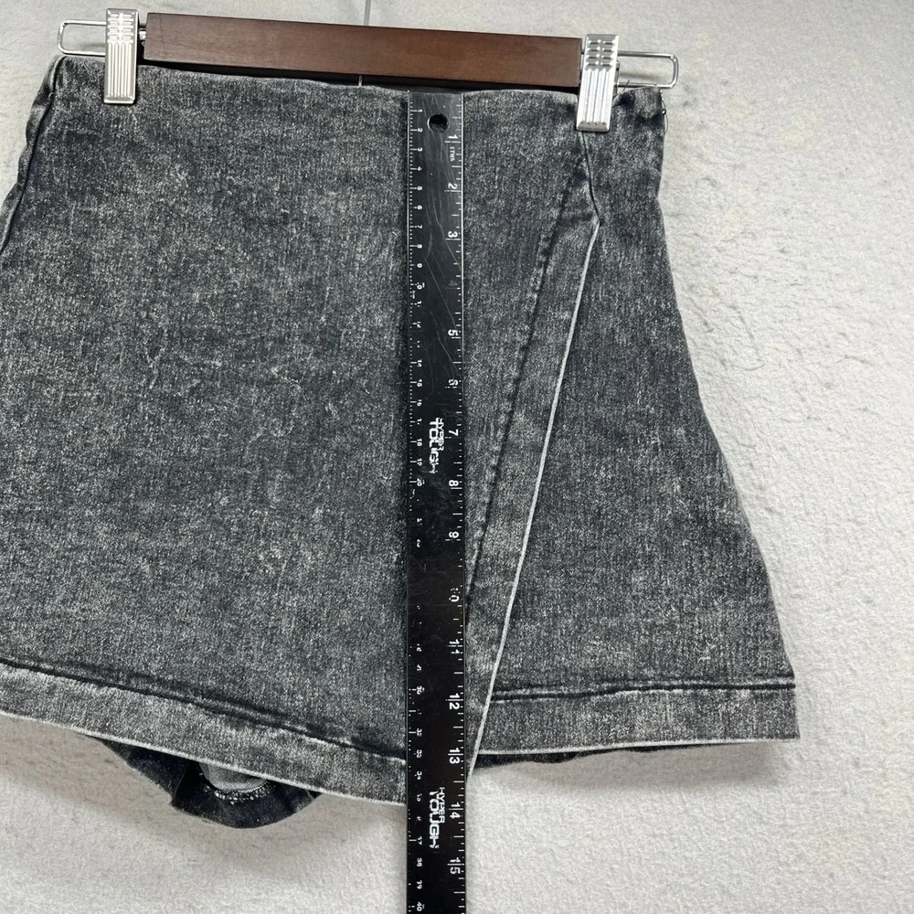 Denim by Jealous Tomato Skort Womens S Black Acid Wash Wrap Skirt Edgy Grunge